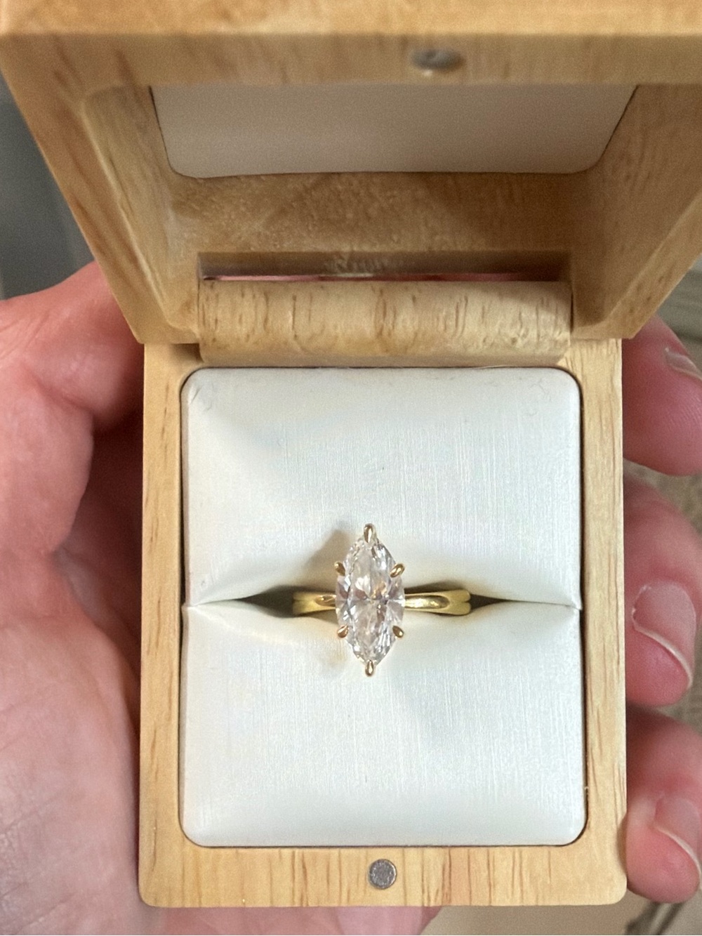 Brilliant Earth Gold Marquise Solitaire Ring 2.52 ct